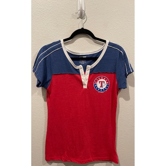 NEW ERA Rangers V-Neck Short Sleeve Tee - Picture 1 of 4